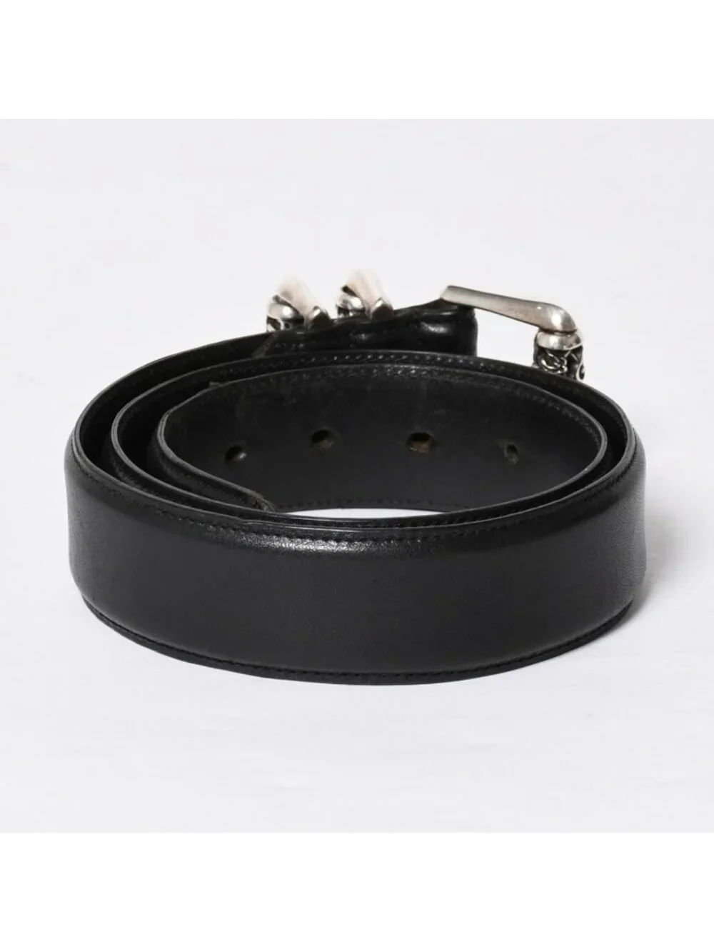 Chrome Hearts Blt Roller Belt 32 Black Leather 925 Sterling Silver